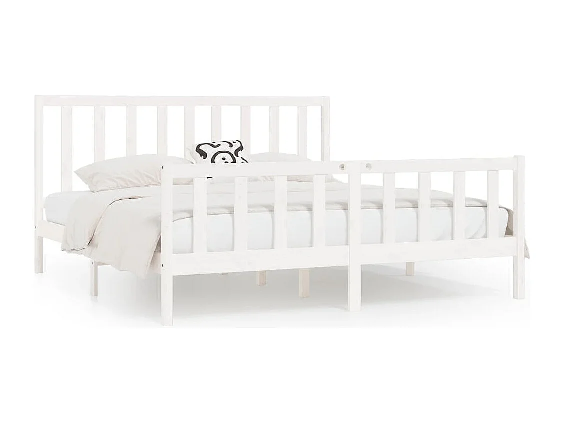 Cadre de lit sans matelas blanc 200x200 cm bois massif