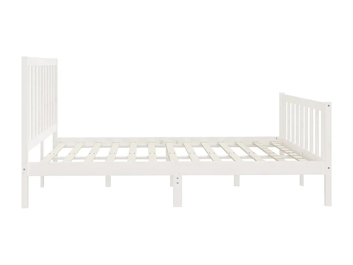Cadre de lit sans matelas blanc 200x200 cm bois massif