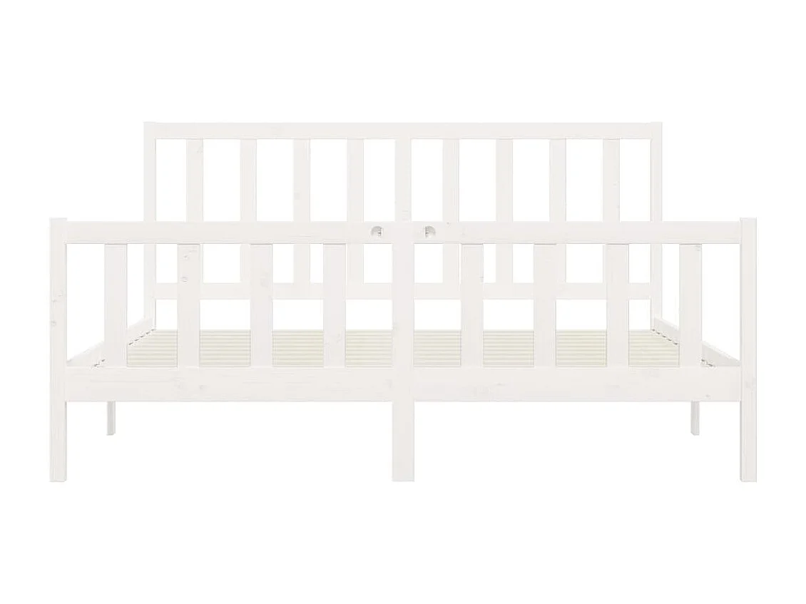 Cadre de lit sans matelas blanc 200x200 cm bois massif