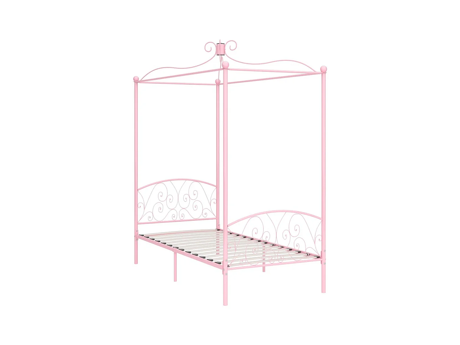Cadre de lit à baldaquin sans matelas rose métal 90x200 cm