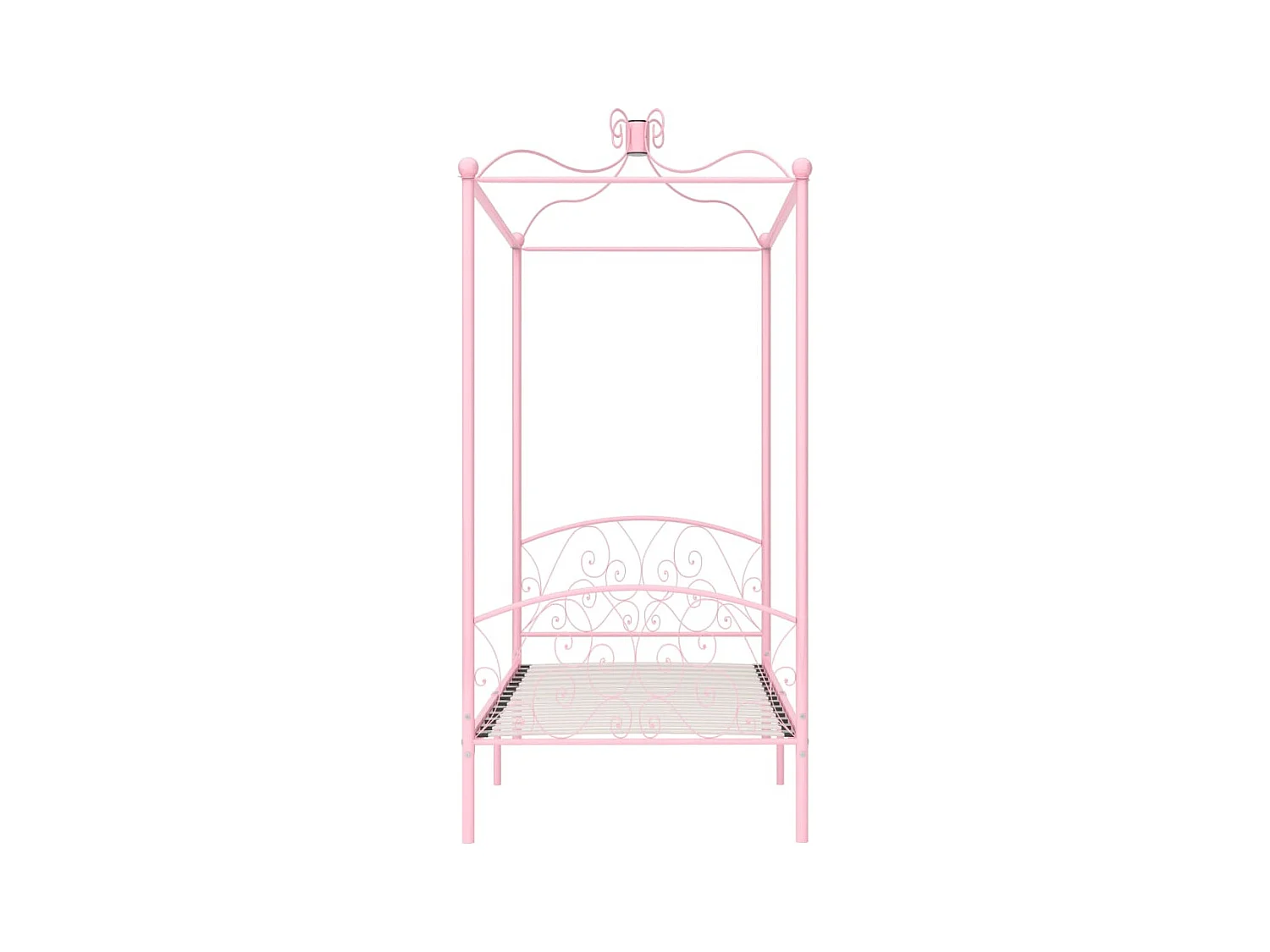 Cadre de lit à baldaquin sans matelas rose métal 90x200 cm