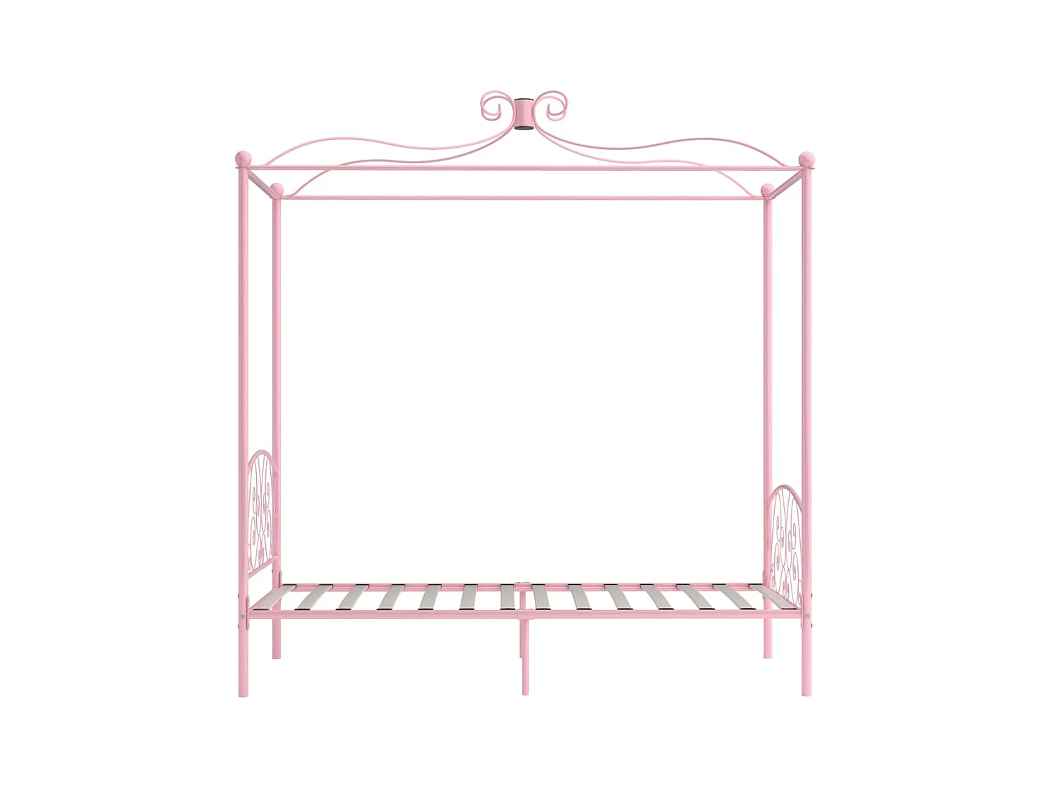 Cadre de lit à baldaquin sans matelas rose métal 90x200 cm