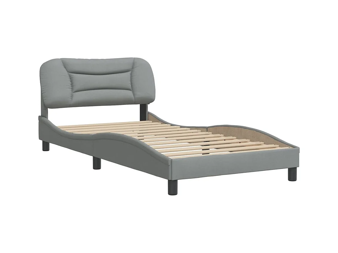 Bettgestell ohne Matratze hellgrau 100x200 cm Stoff