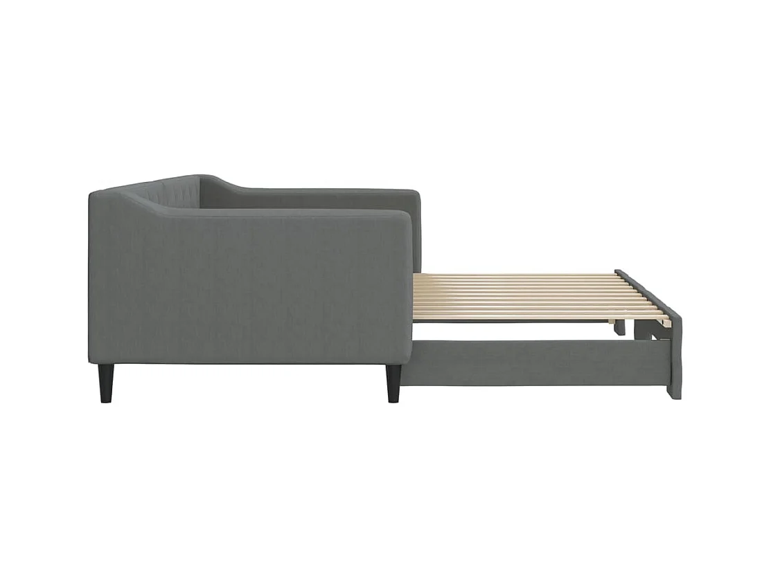 Dagbed met onderschuifbed zonder matras donkergrijs 90x200 cm