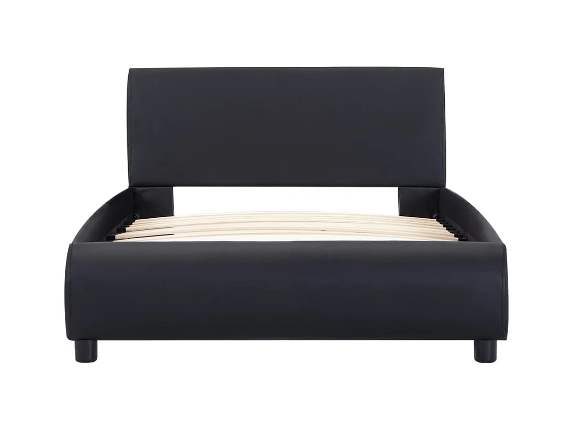 Cadre de lit avec LED sans matelas noir similicuir 90x200 cm