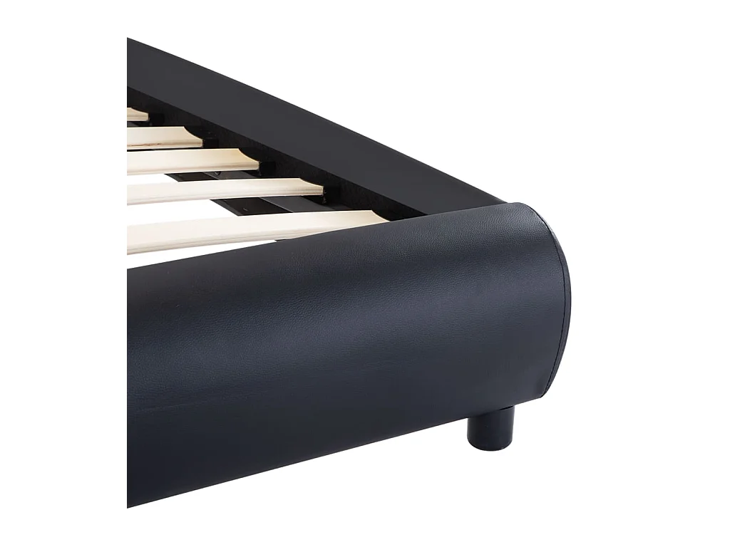 Cadre de lit avec LED sans matelas noir similicuir 90x200 cm