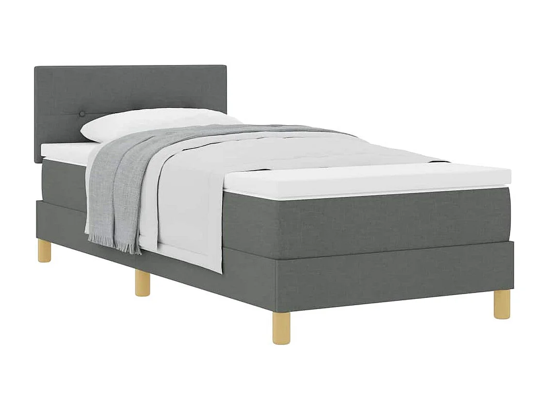 Boxspringbed met matras Donkergrijs 90 x 200 cm stof
