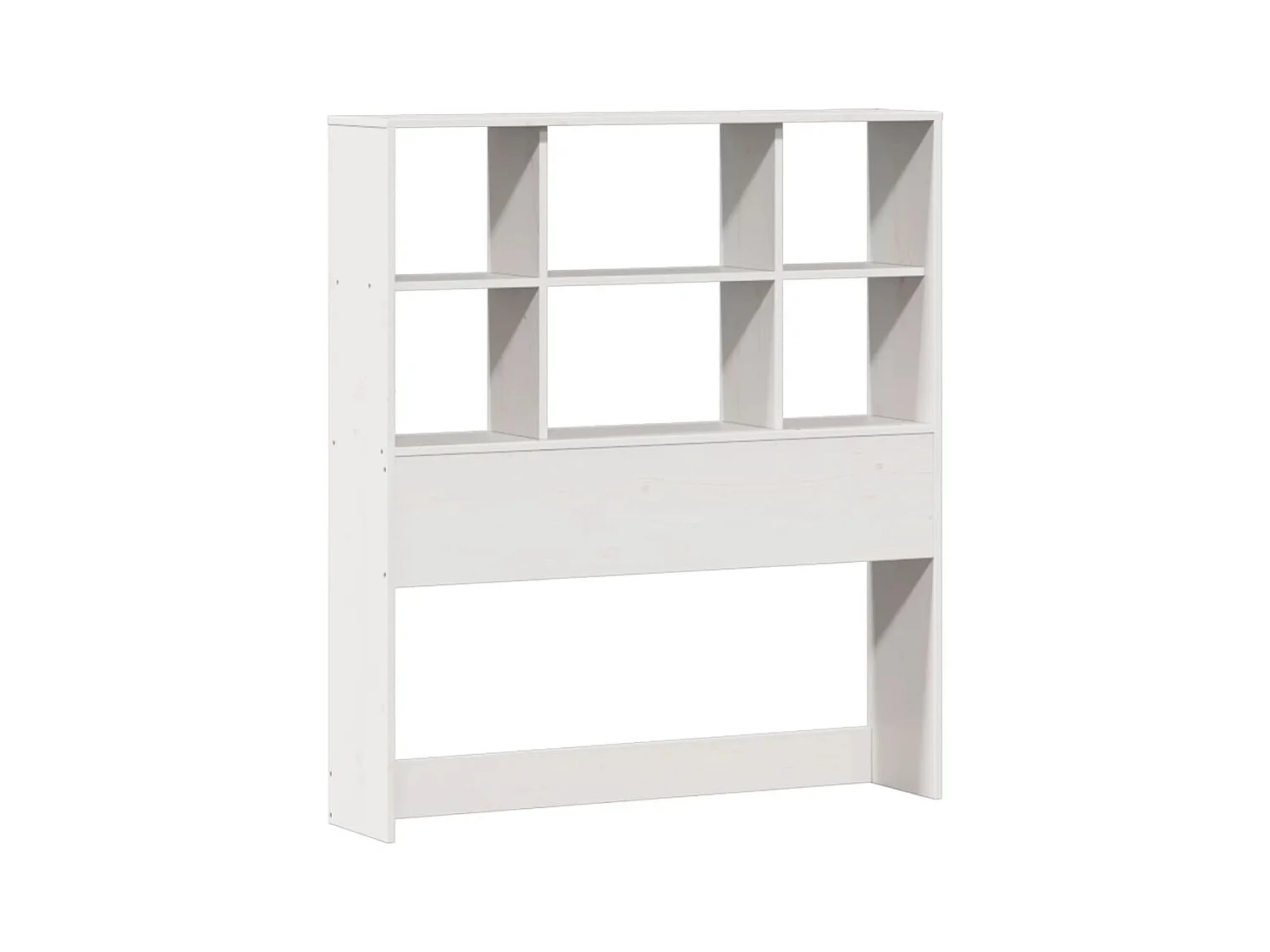 Lit bibliothèque sans matelas blanc 90x190cm bois de pin massif
