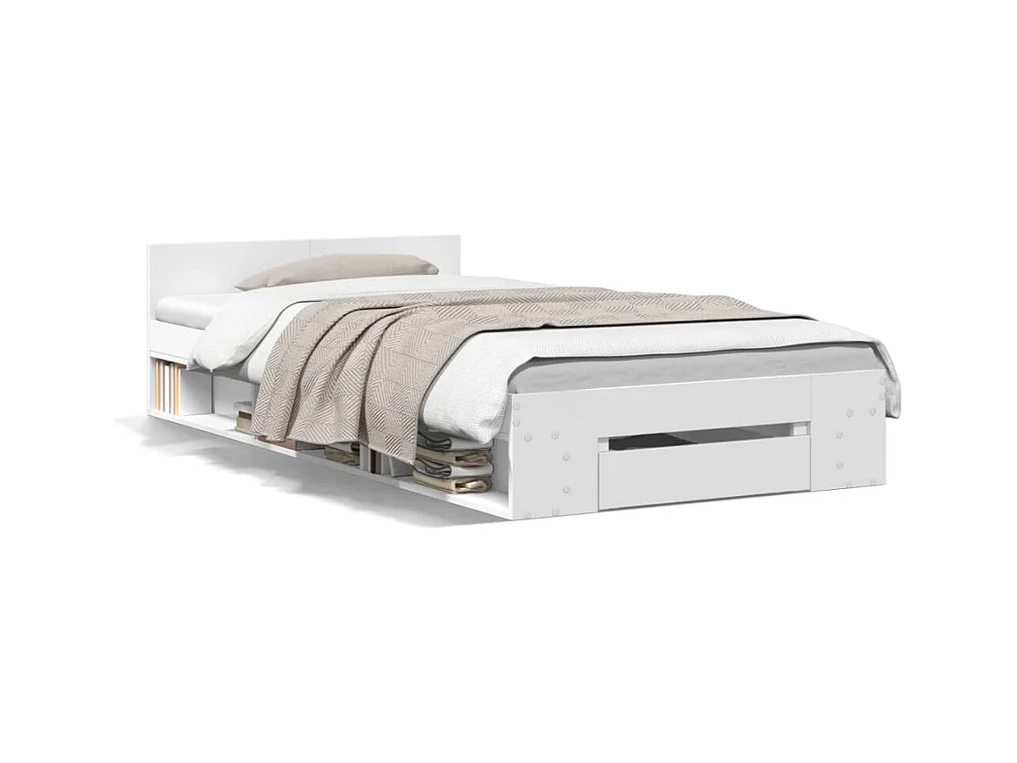 Struttura letto con cassetto senza materasso bianco 90x200 cm