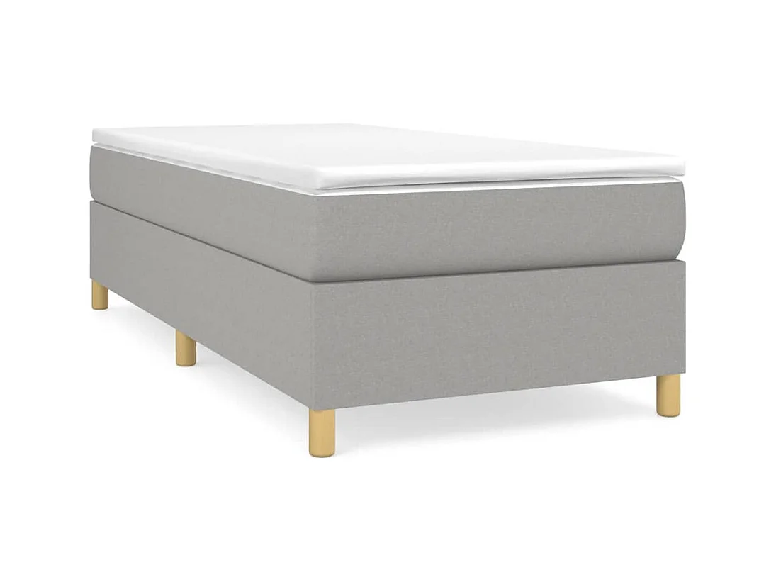 Sommier à lattes de lit avec matelas Gris clair 80x200 cm Tissu
