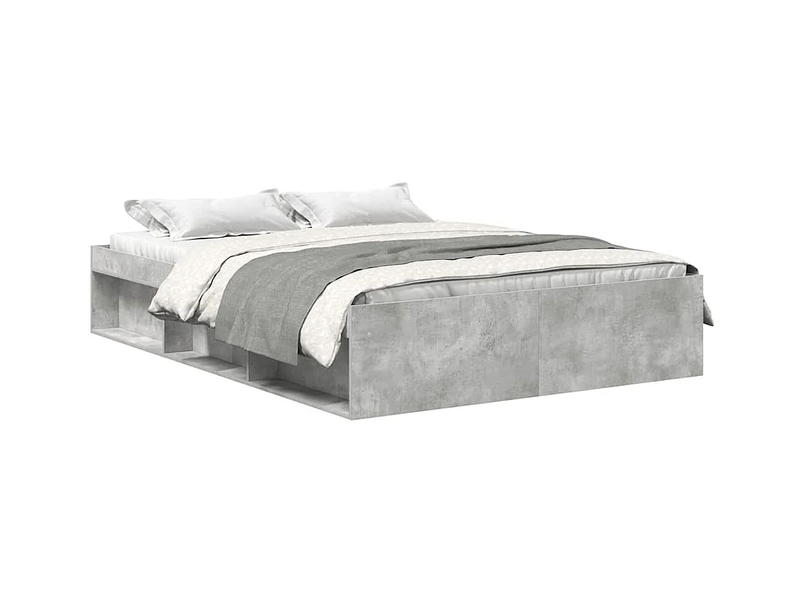 Bedframe zonder matras grijs beton 140x200 cm