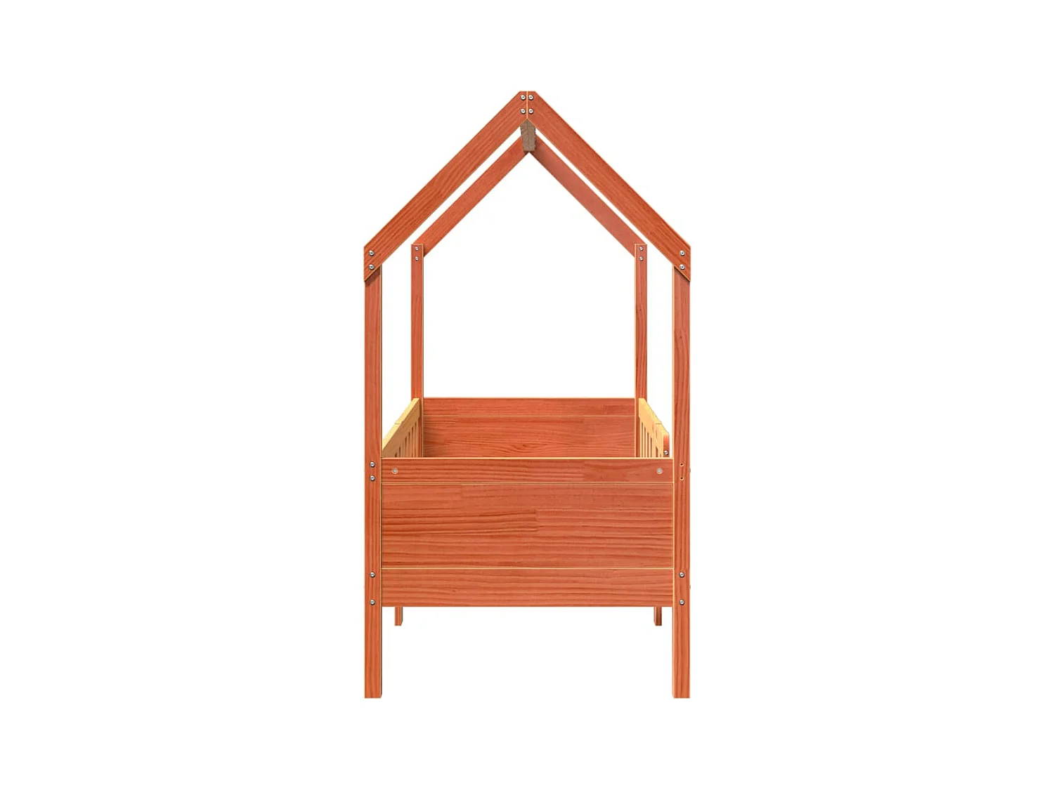 Struttura letto per bambini a forma di casa senza materasso in pino