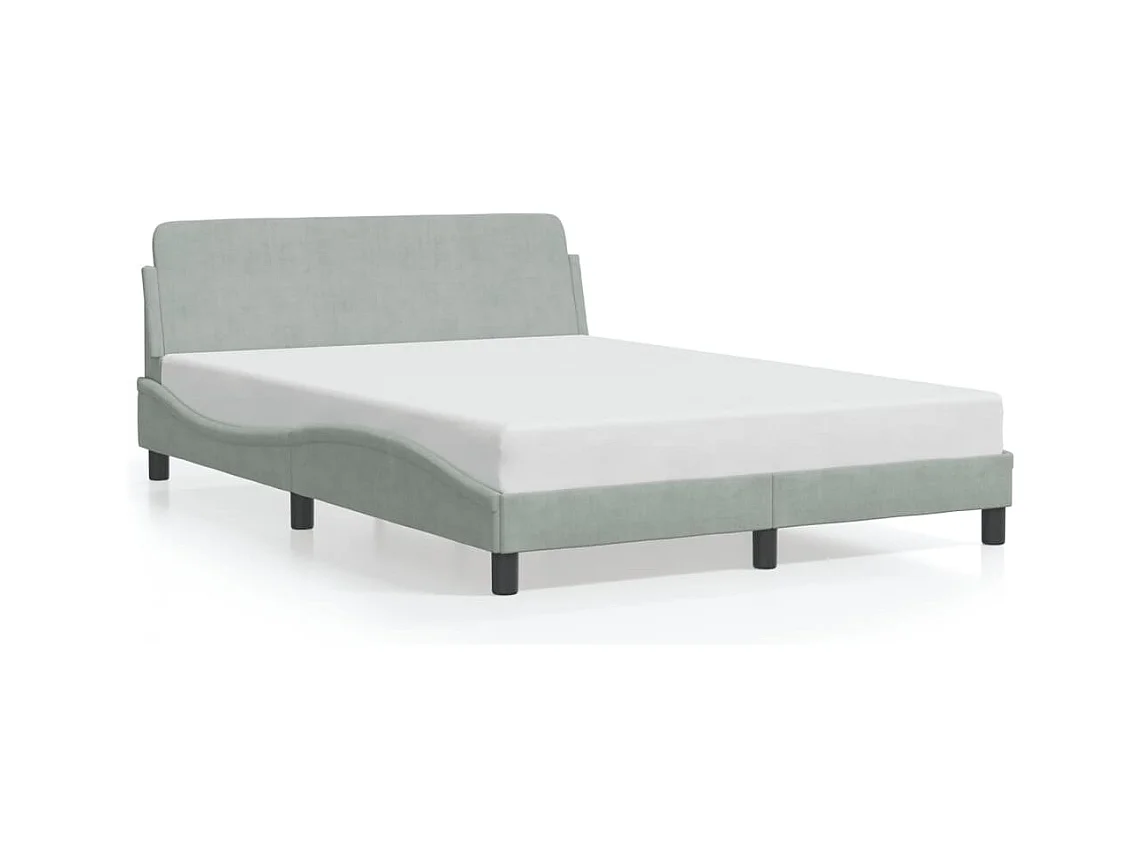 Estructura de cama sin colchón gris claro 140x200 cm terciopelo