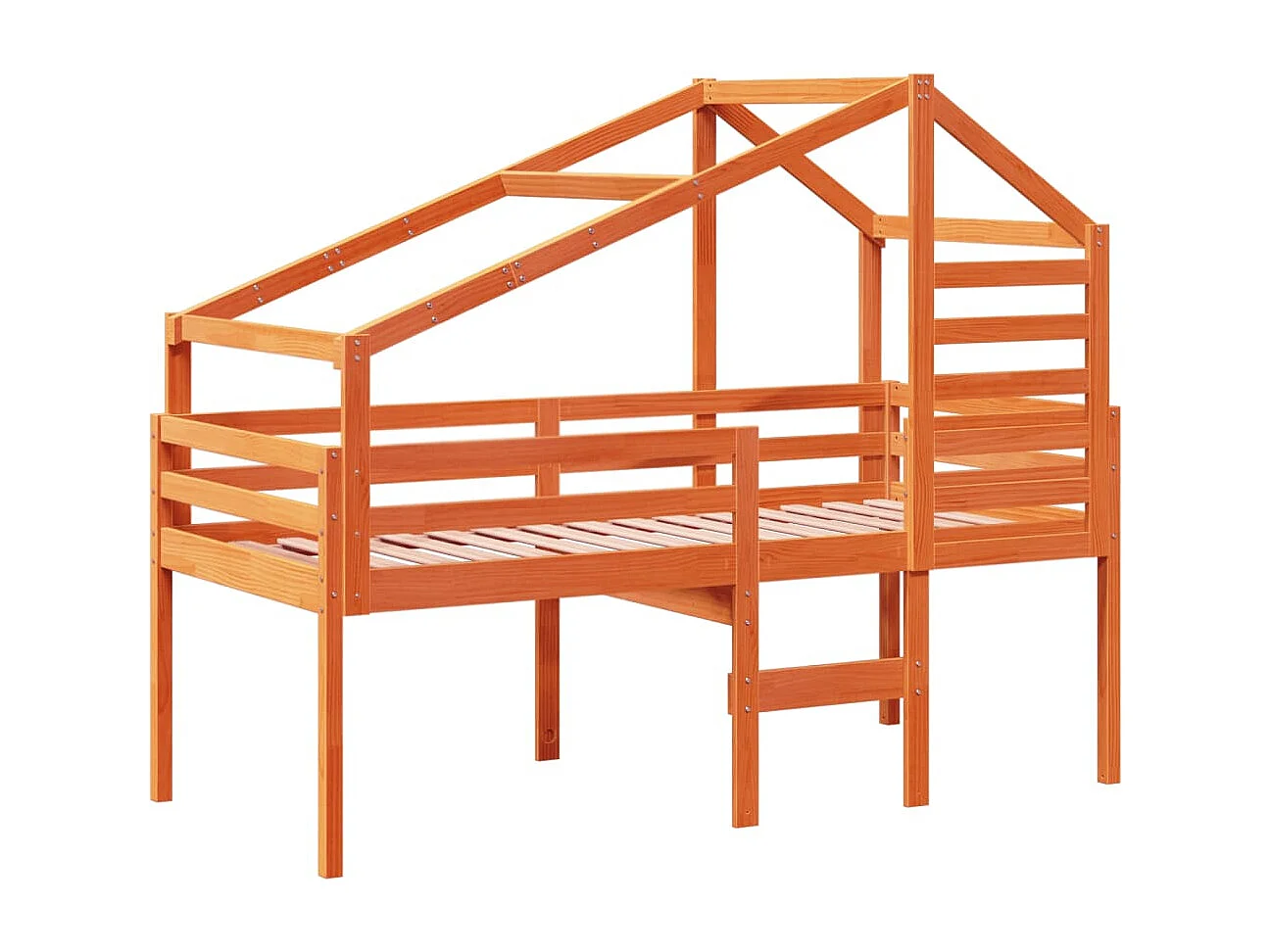 Cama superior sin colchón marrón cera 90x190 cm madera maciza de pino