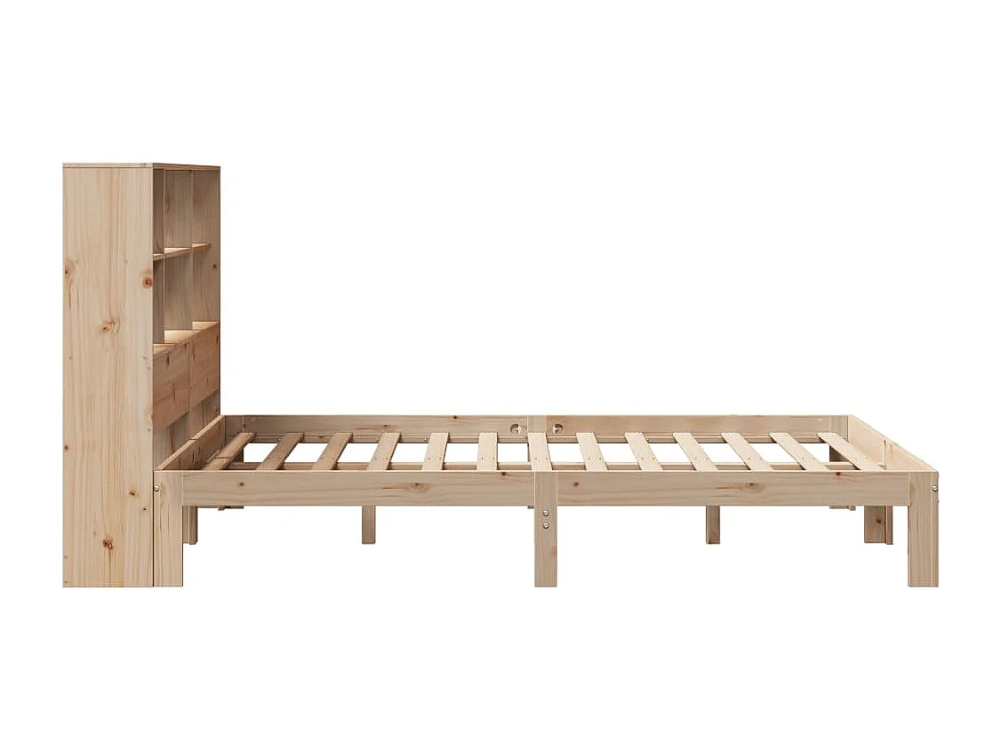 Cama biblioteca sin colchón 140x200 cm madera maciza de pino