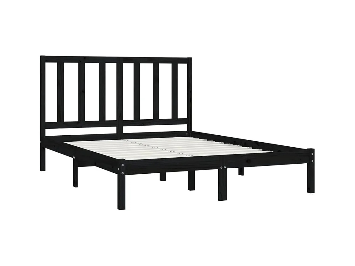 Struttura letto senza materasso in legno massello di pino nero 140x190 cm