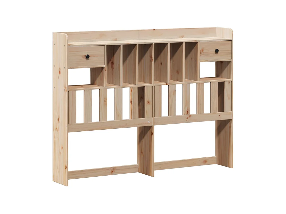 Lit bibliothèque sans matelas 140x200 cm bois massif de pin