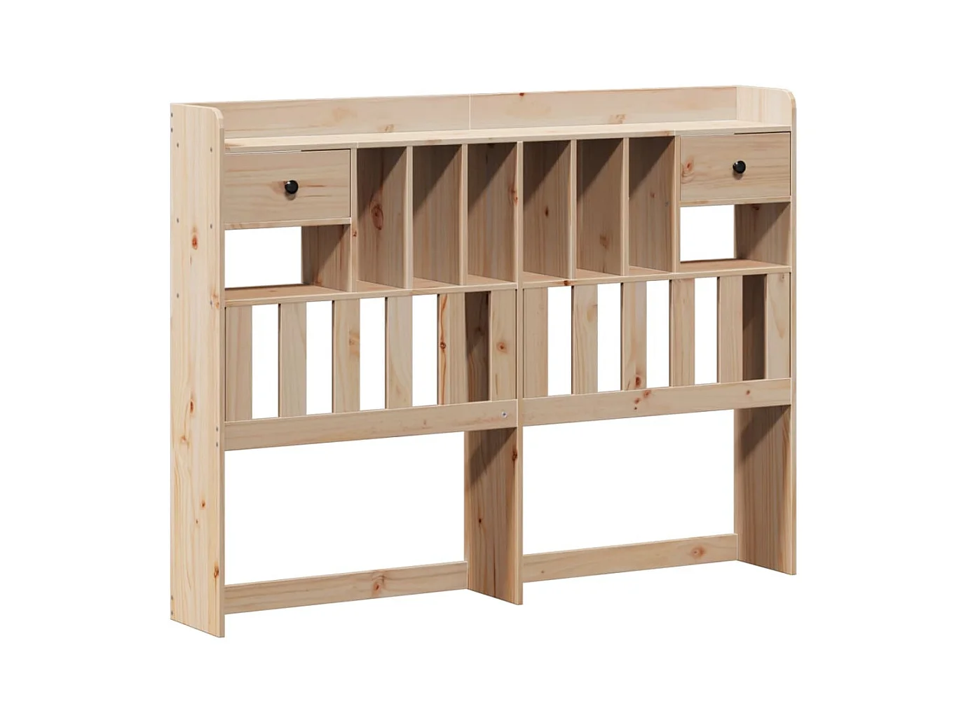 Lit bibliothèque sans matelas 140x200 cm bois massif de pin