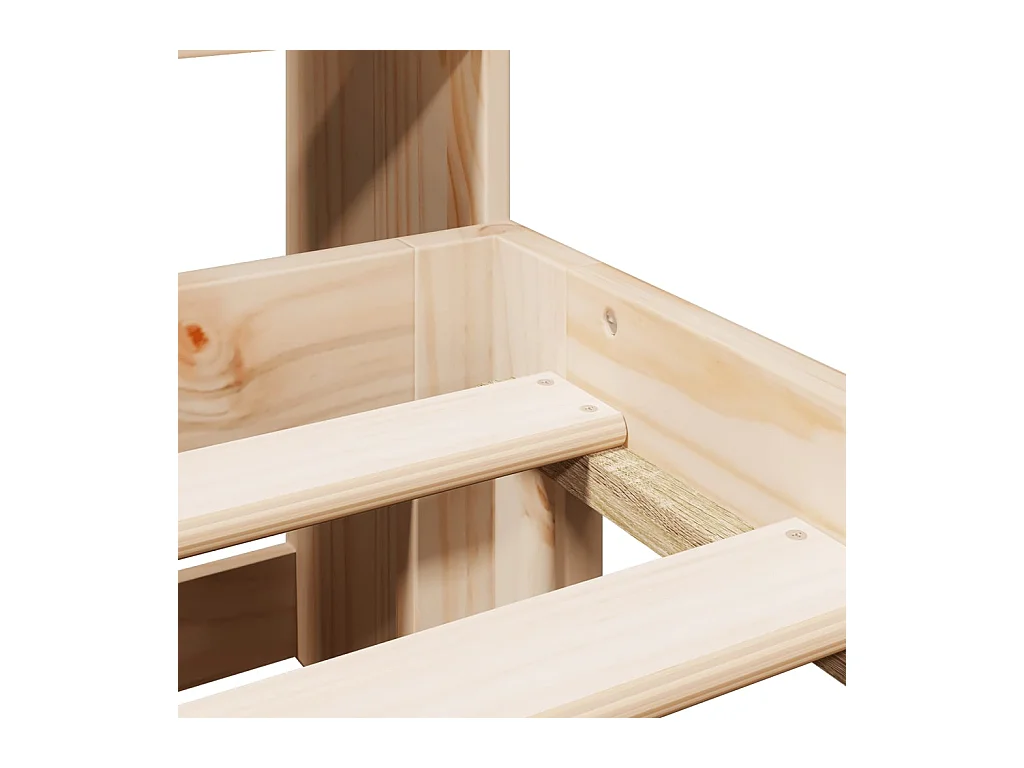 Lit bibliothèque sans matelas 140x200 cm bois massif de pin