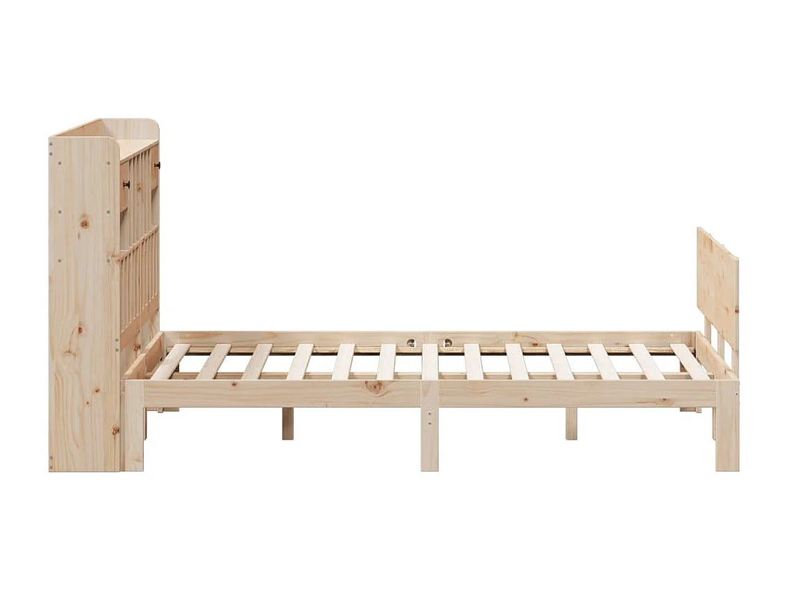 Cama biblioteca sin colchón 140x200 cm madera maciza de pino
