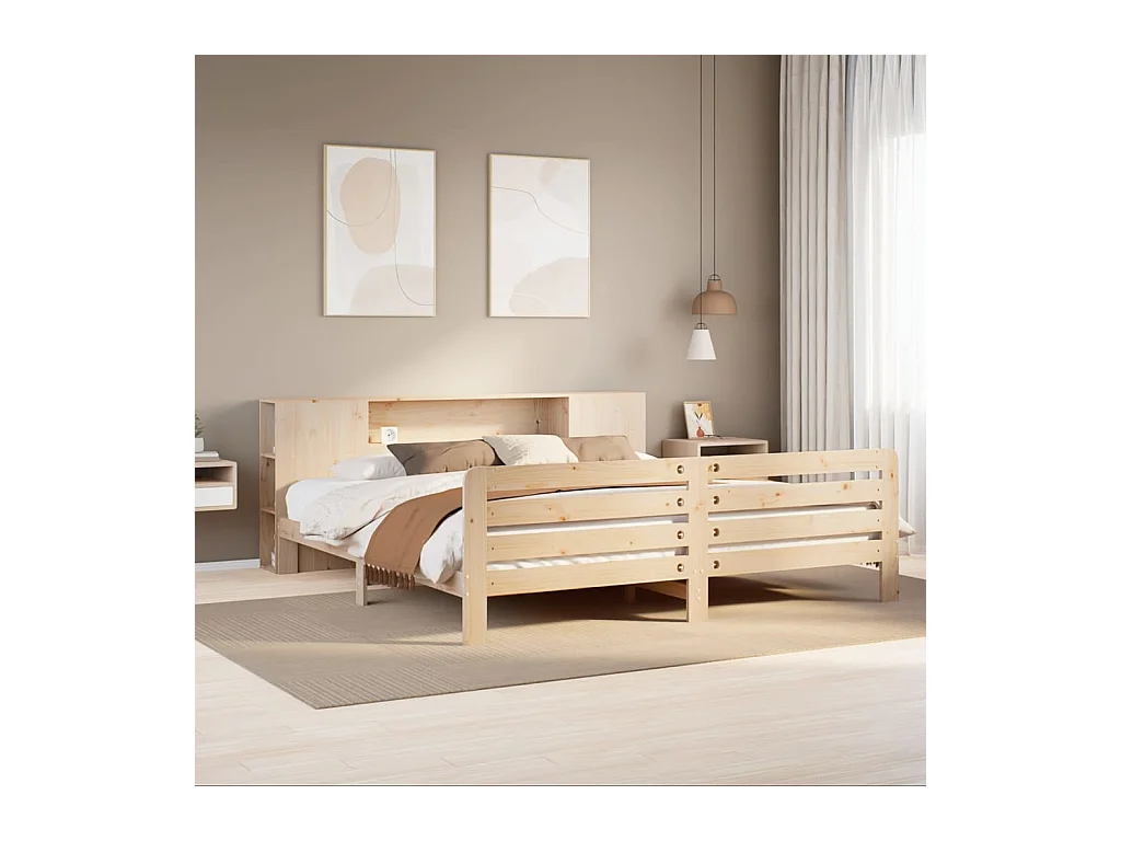 Struttura letto senza materasso 180x200 cm in legno massello di pino