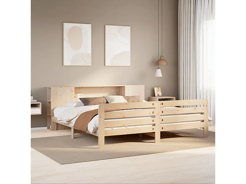 Cadre de lit sans matelas 180x200 cm bois massif de pin