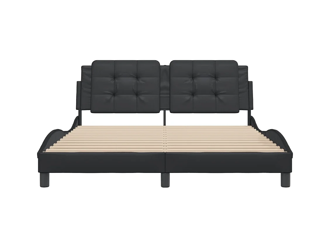 Bedframe zonder matras zwart 160x200 cm kunstleer