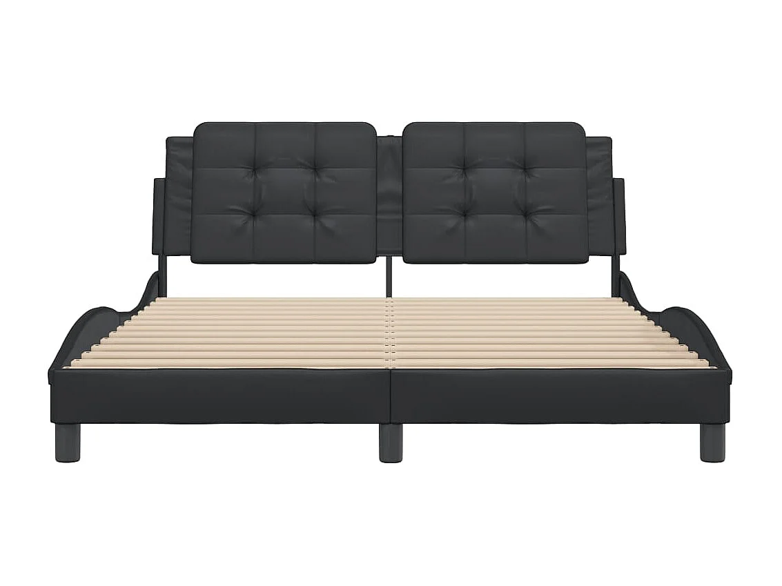 Estructura de cama sin colchón negra 160x200 cm polipiel