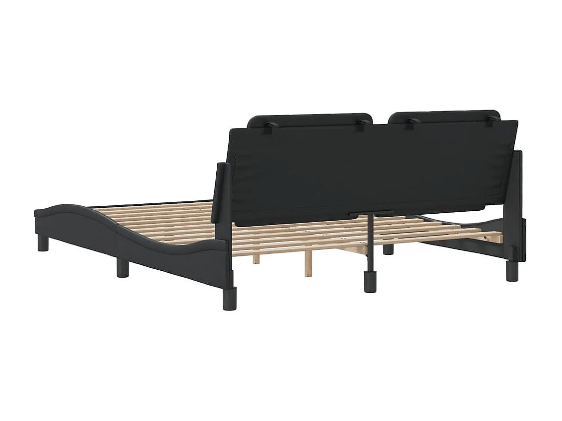 Estructura de cama sin colchón negra 160x200 cm polipiel