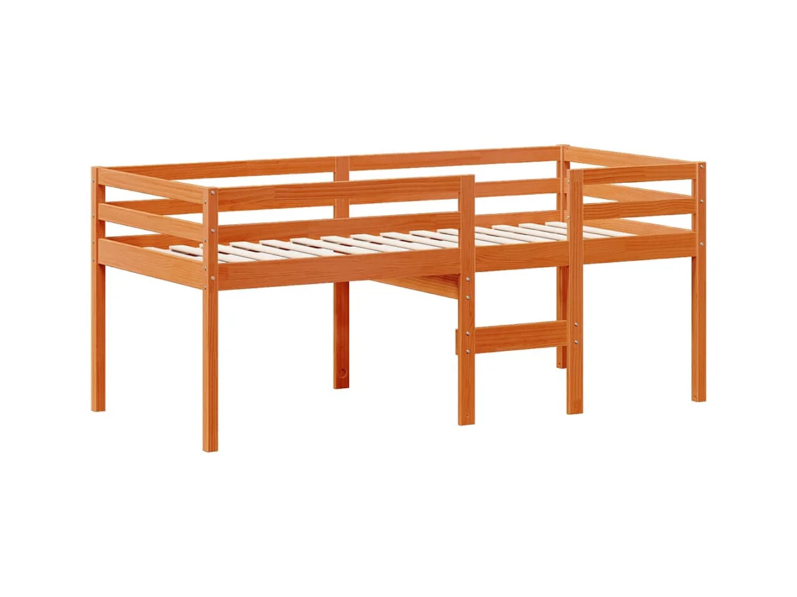 Cama superior sin colchón marrón cera 90x190 cm madera maciza de pino