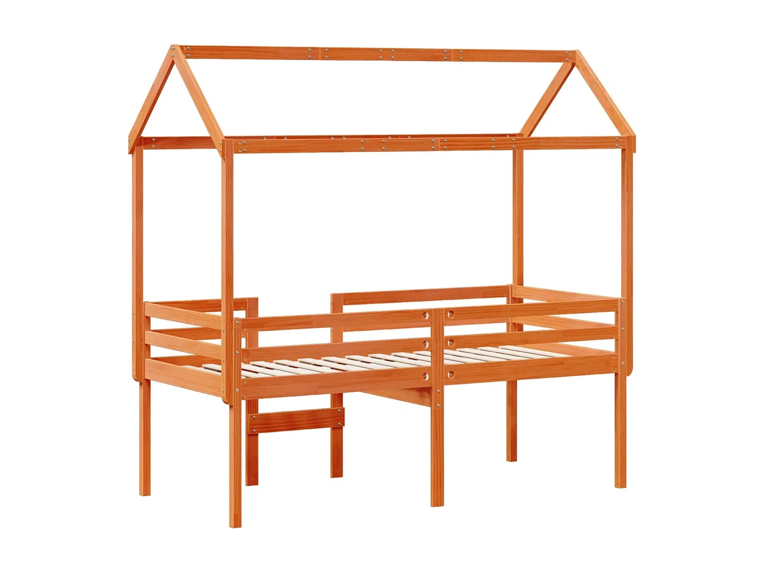 Letto superiore senza materasso marrone cerato 90x190 cm legno massello di pino