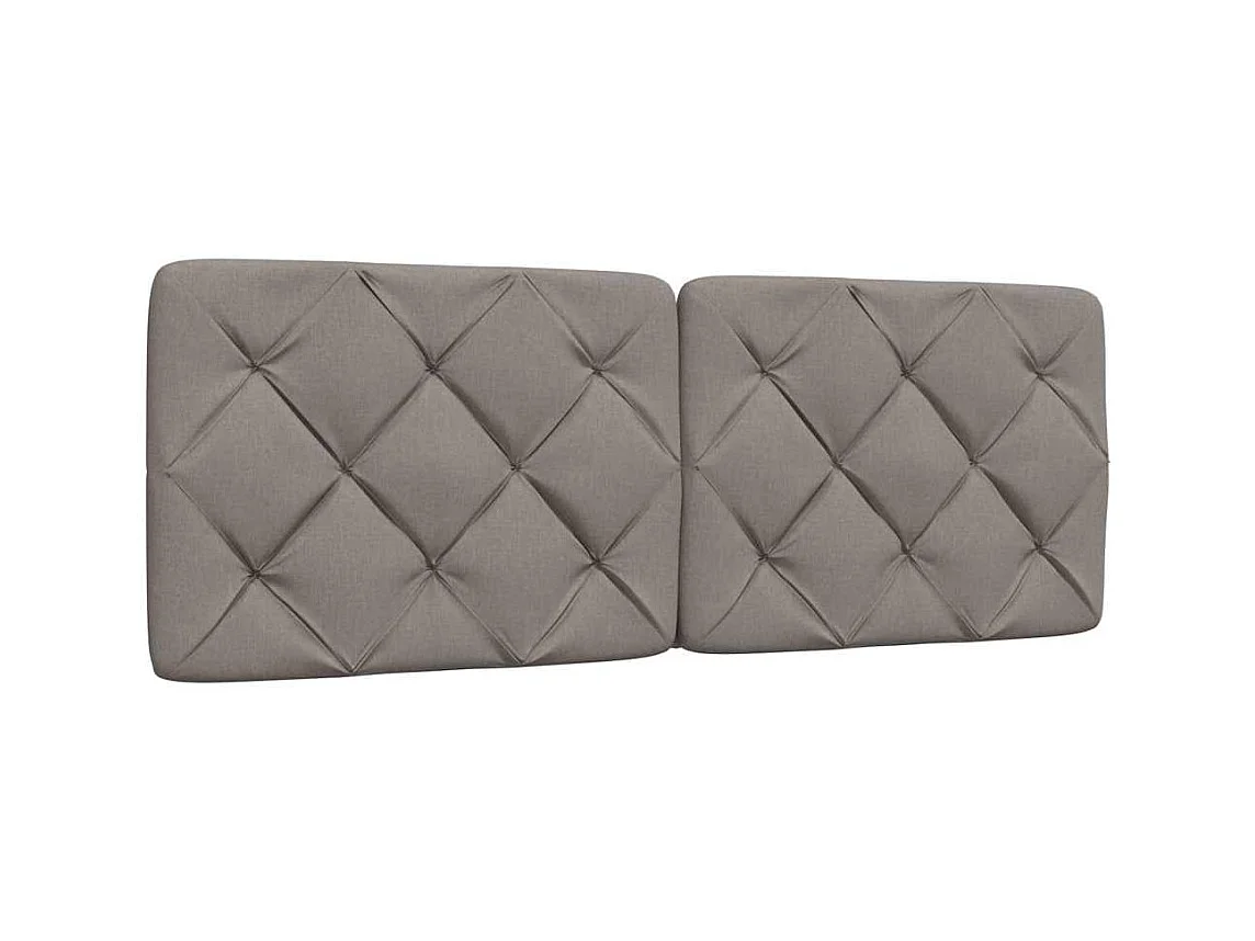 Bedframe met LED zonder matras taupe 120x200 cm stof