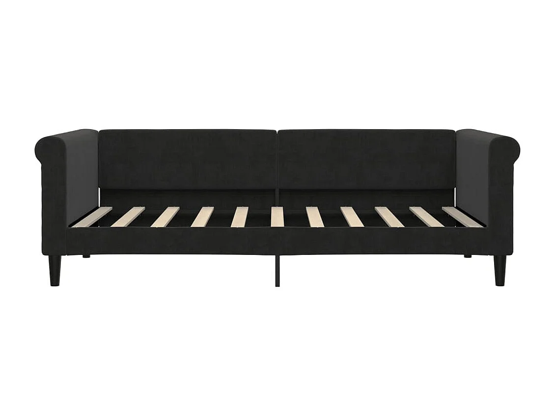 Lit de jour avec matelas noir 90x190 cm velours