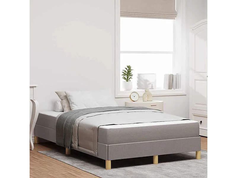 Taupe en Bruin boxspringbed 120 x 190 cm