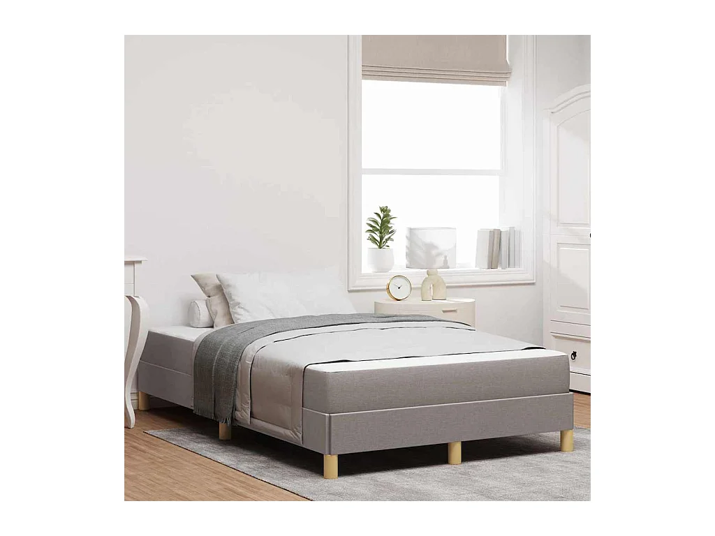 Taupe en Bruin boxspringbed 120 x 190 cm