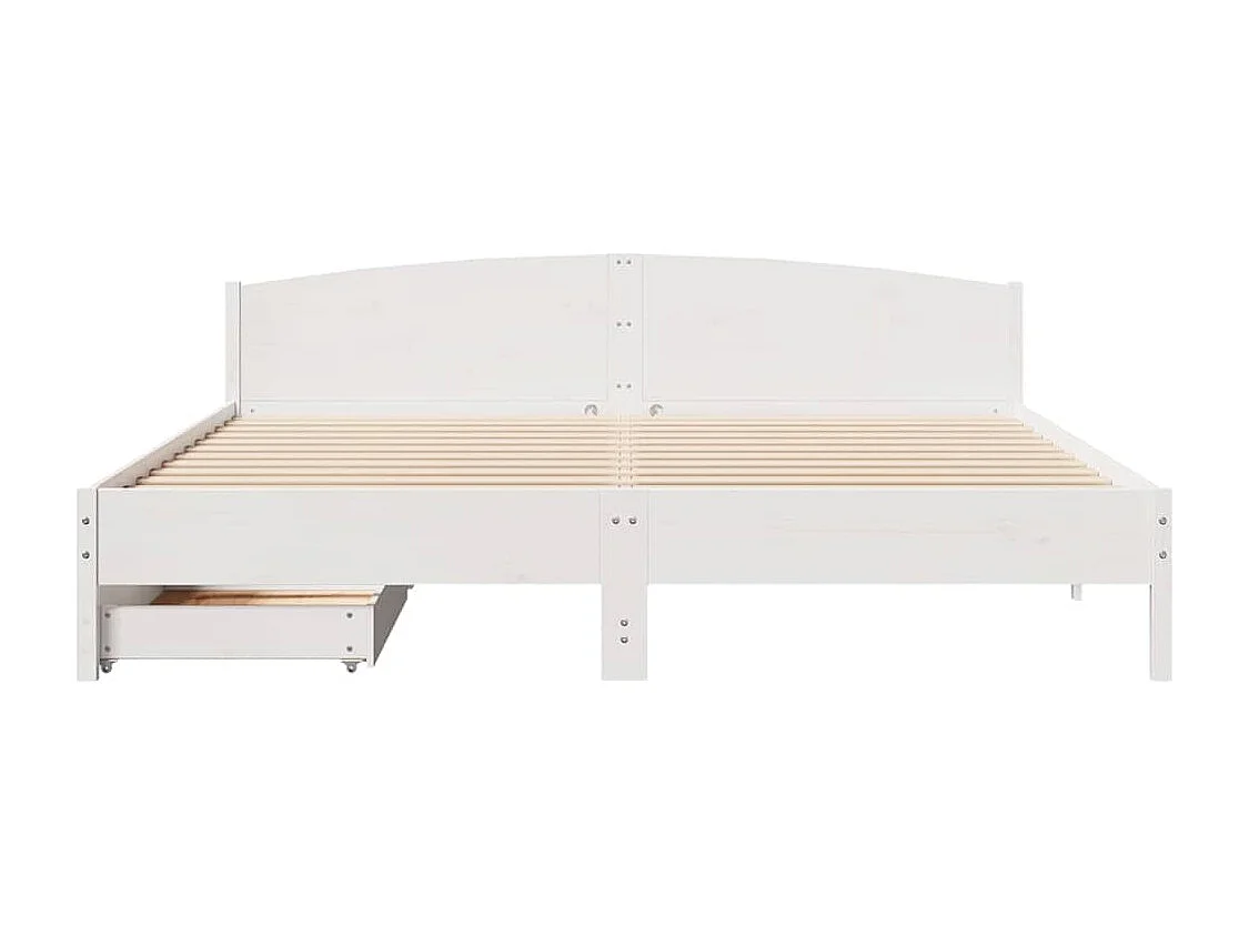 Estructura de cama sin colchón blanca 180x200 cm madera maciza de pino
