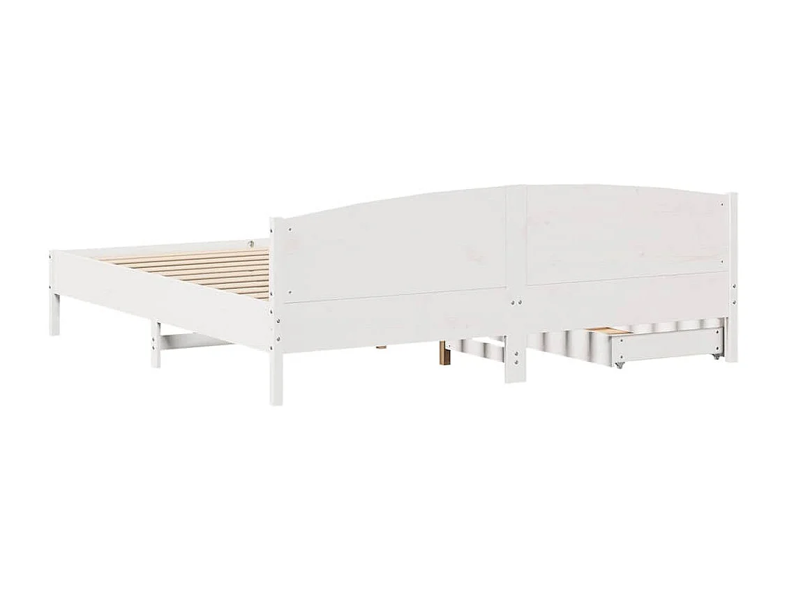 Estructura de cama sin colchón blanca 180x200 cm madera maciza de pino