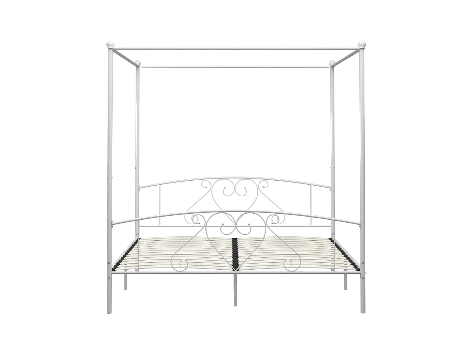 Struttura letto senza materasso con baldacchino bianco 180x200 cm in metallo