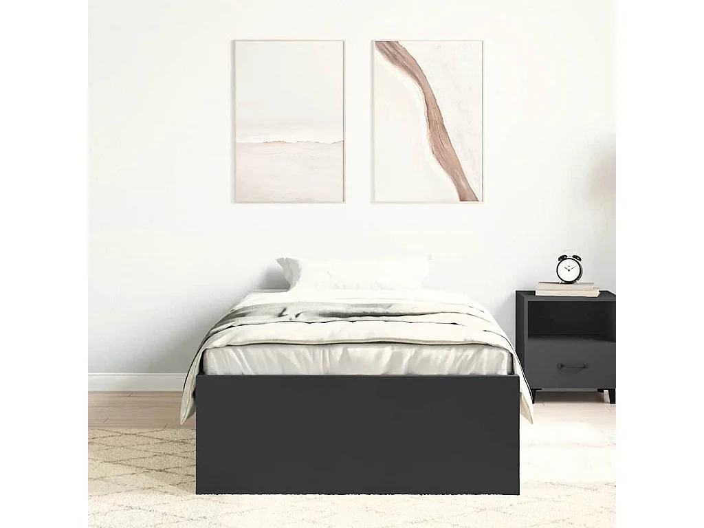 Cadre de lit sans matelas noir 90x200 cm