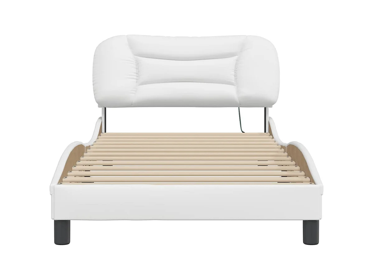 Struttura letto con LED senza materasso bianco 100x200 cm