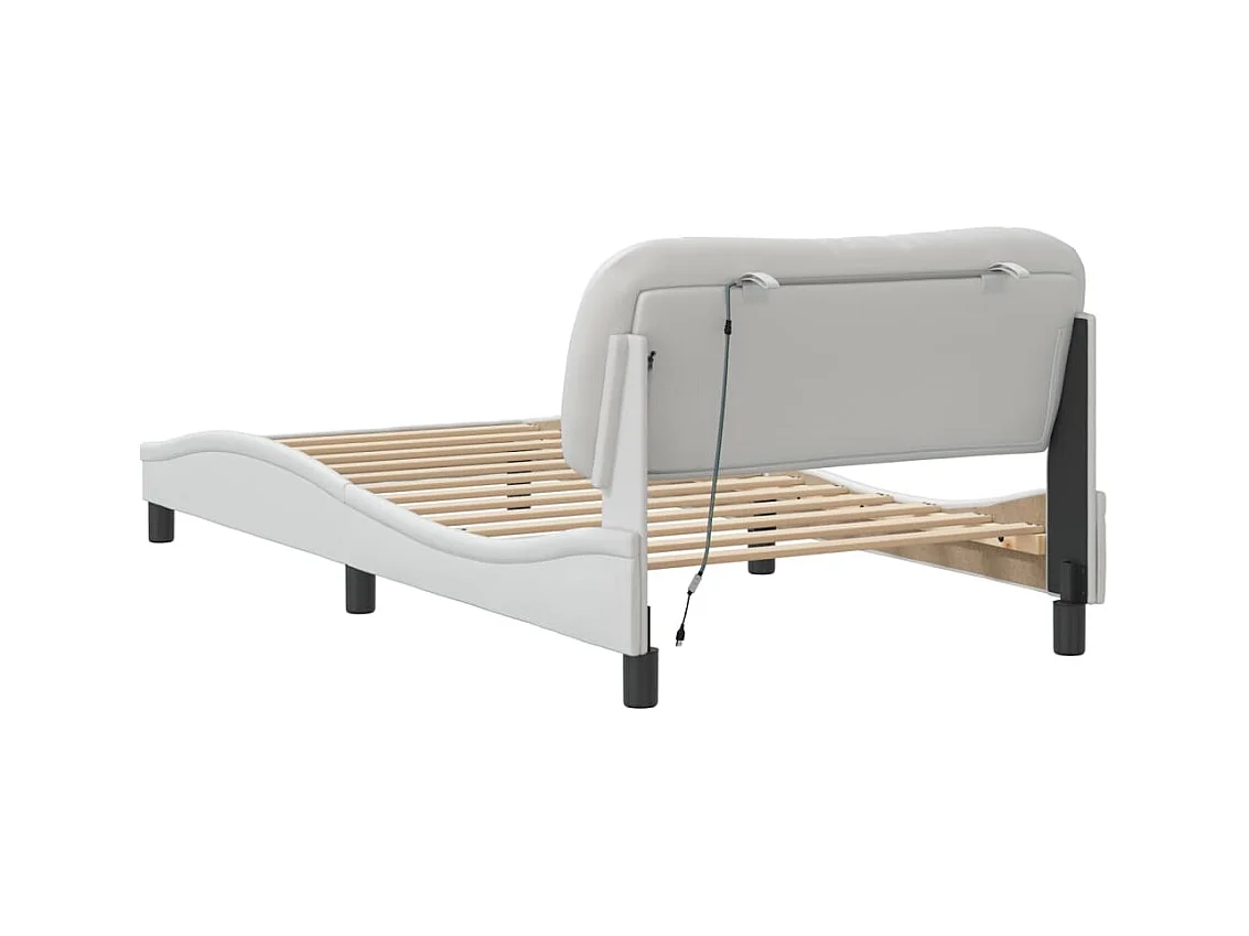 Struttura letto con LED senza materasso bianco 100x200 cm