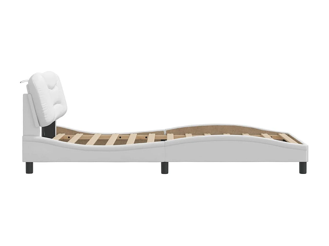 Cadre de lit avec LED sans matelas blanc 100x200 cm