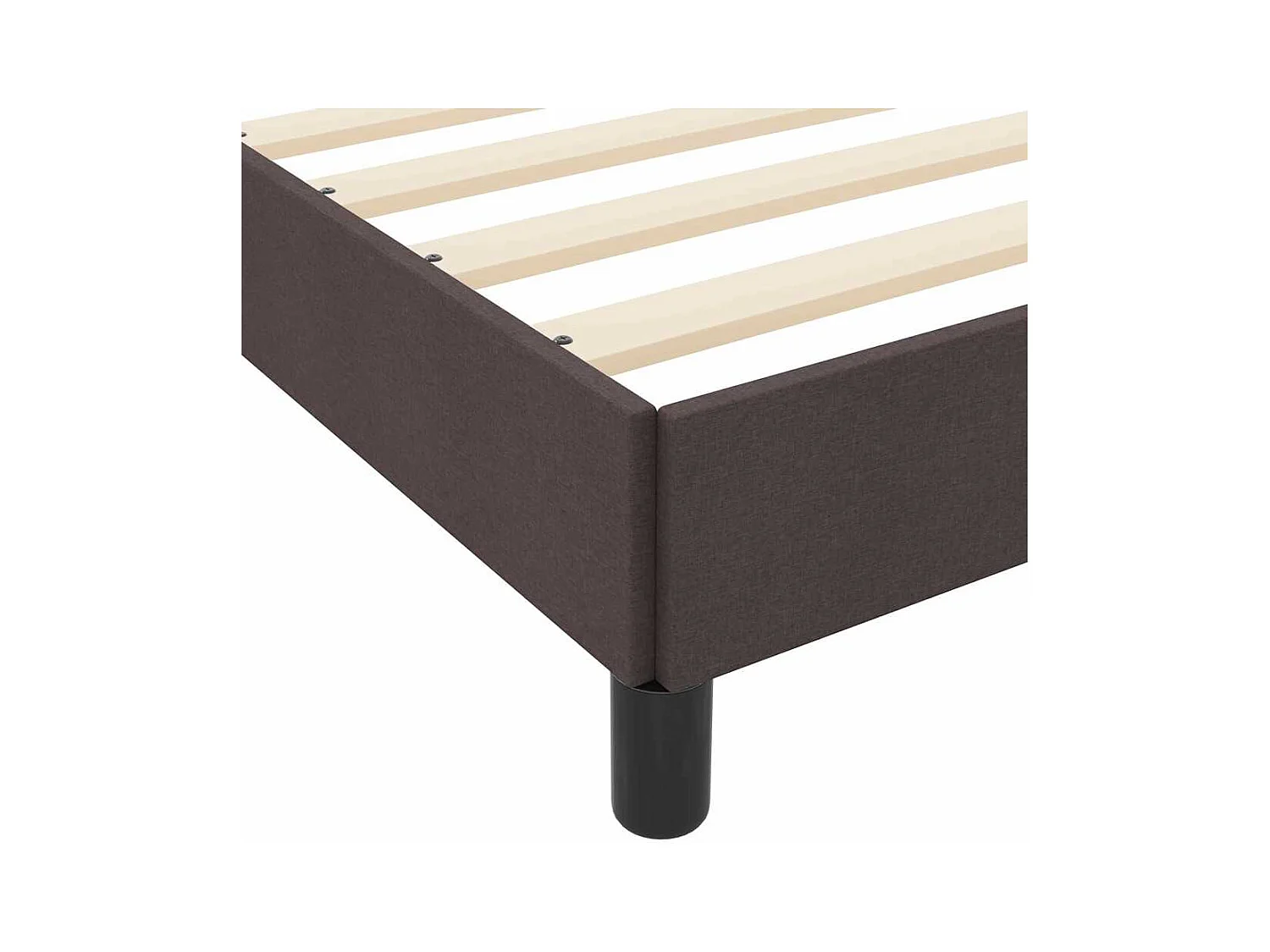 Lit à ressorts avec matelas Marron foncé 160 x 200 cm tissu