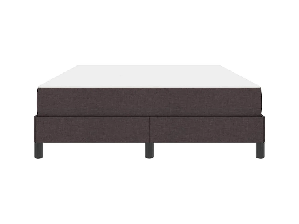 Lit à ressorts avec matelas Marron foncé 160 x 200 cm tissu