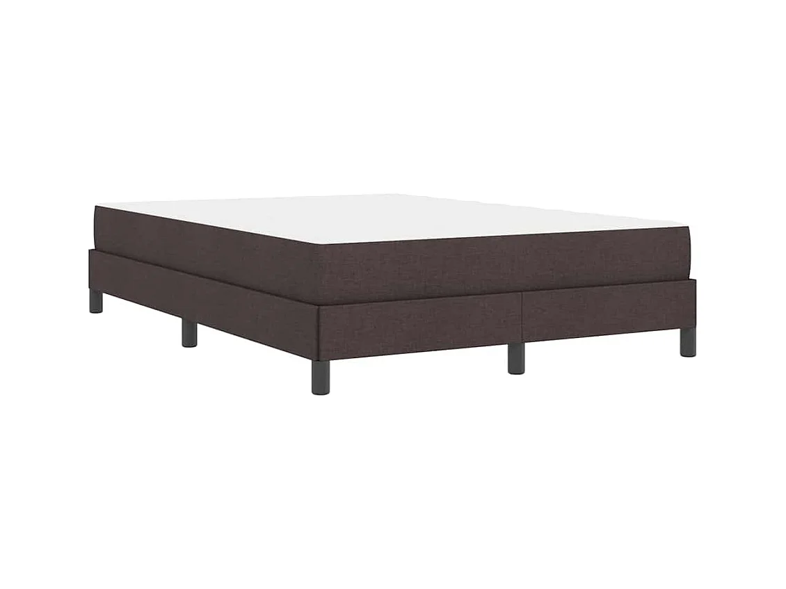 Lit à ressorts avec matelas Marron foncé 160 x 200 cm tissu