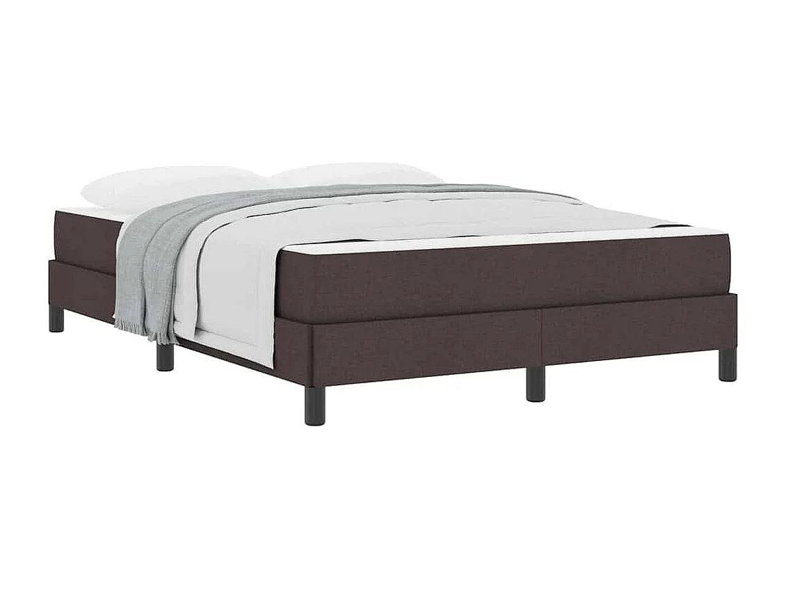 Letto a molle con materasso in tessuto marrone scuro 160 x 200 cm