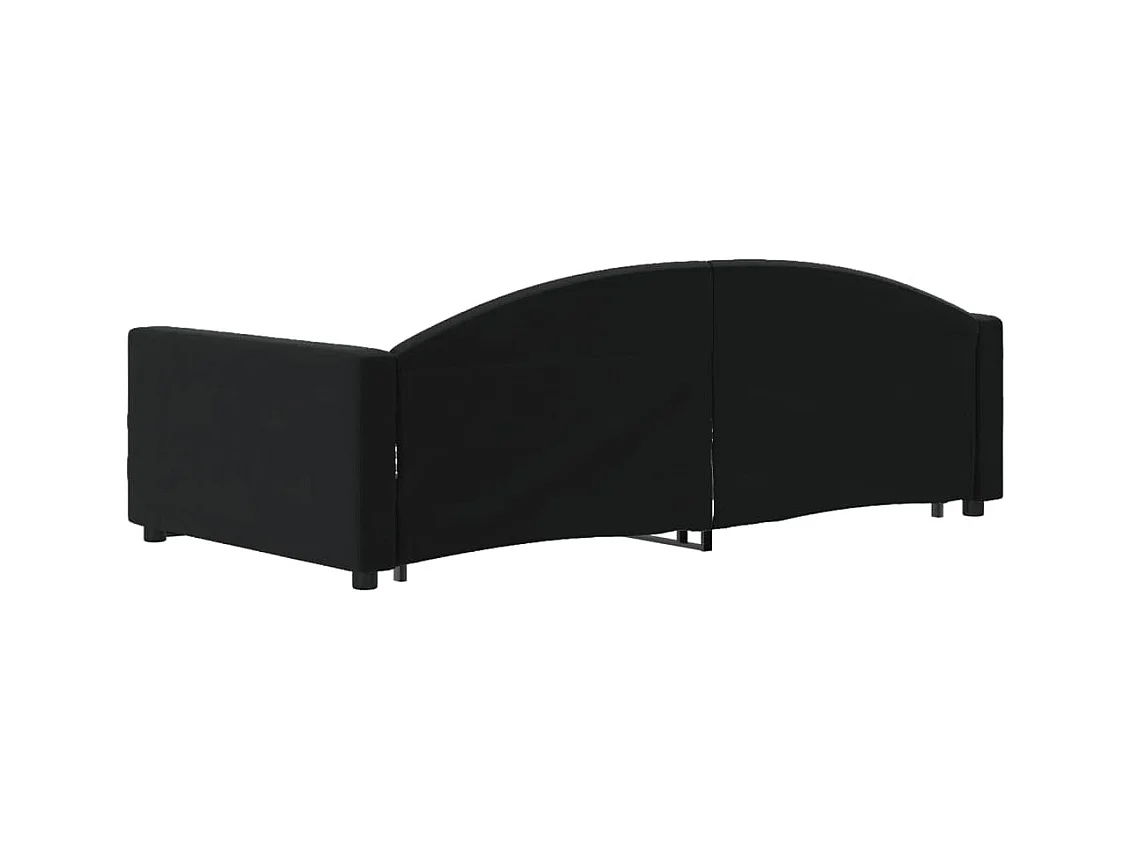 Lit de jour avec gigogne et tiroirs sans matelas noir 100x200cm