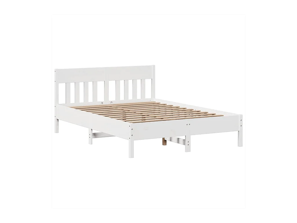 Bedframe zonder matras wit 140x190 cm massief grenenhout