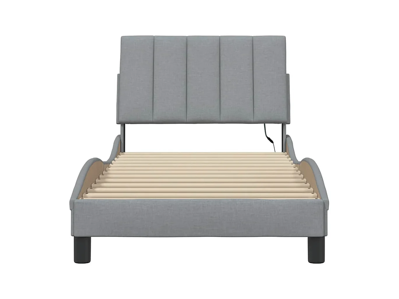 Cadre de lit sans matelas gris clair 90x200 cm tissu