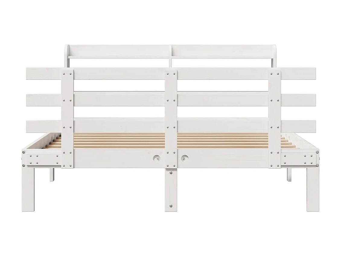 Struttura letto e testiera senza materasso bianco 135x190 cm